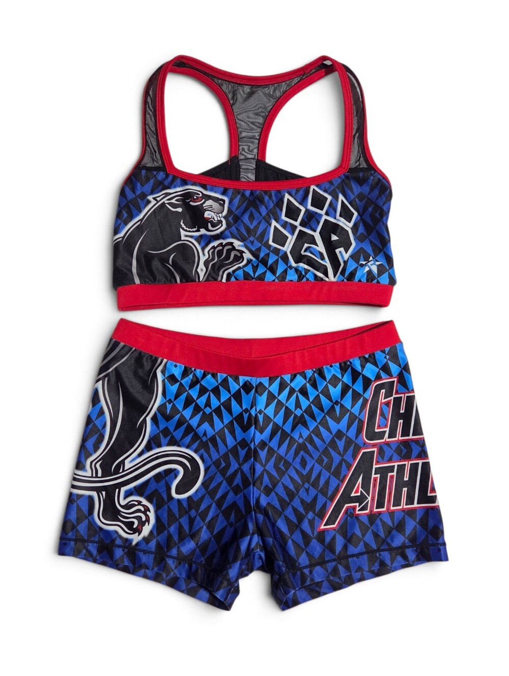 Rebel Athletic Cheer Athletics Panthers Adult Small Practice Wear 2pc Set AS
